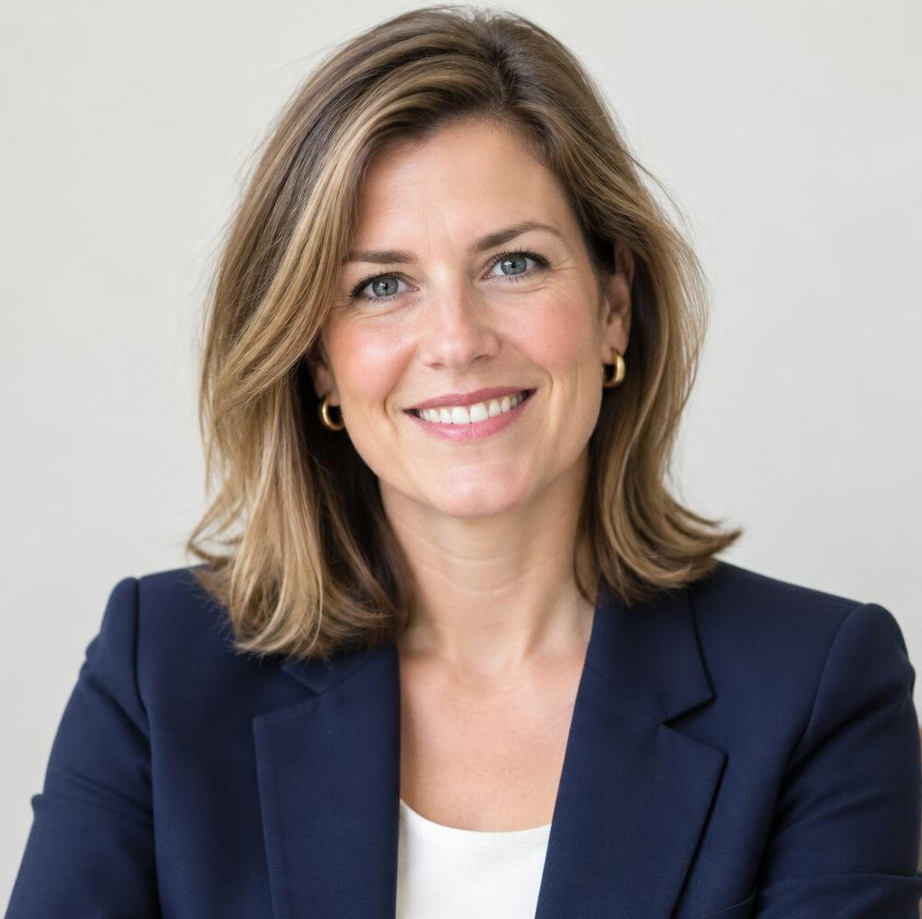 Portrait of a smiling Belgian woman editor